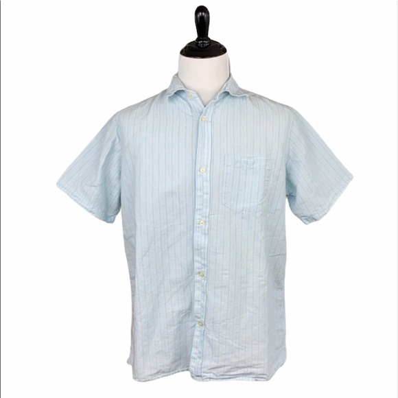 Banana Republic Light Blue Linen Blend Button Down